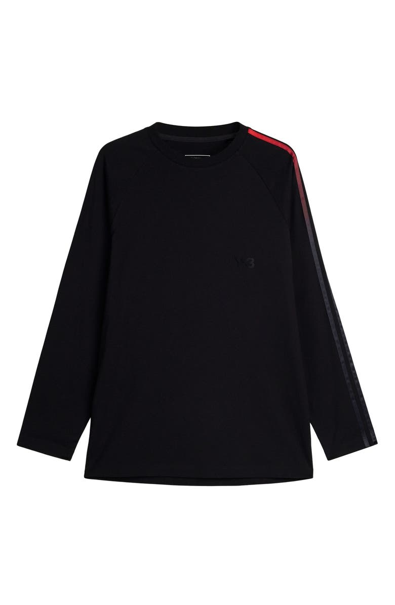Y-3 Oversize Gradient Stripe Cotton Jersey T-Shirt, Main, color, Black