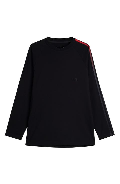 Oversize Gradient Stripe Cotton Jersey T-Shirt