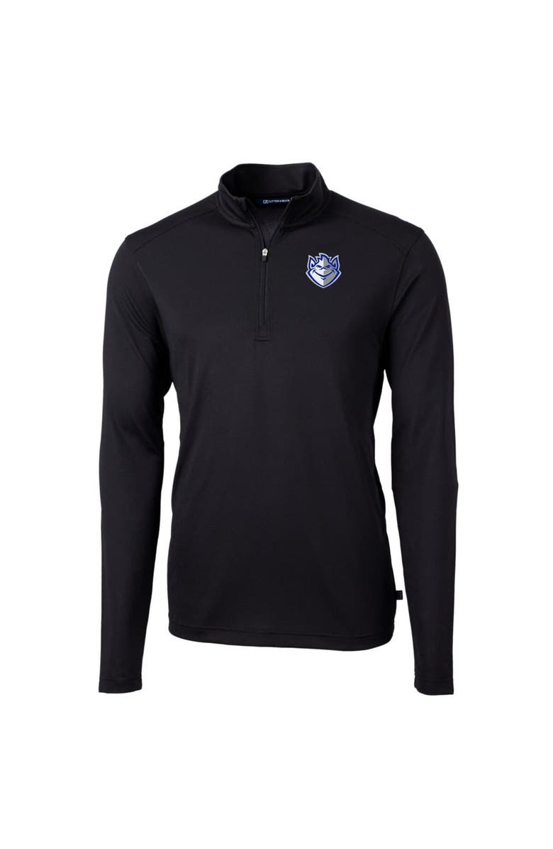 Cutter & Buck Men's Cutter & Buck Black Saint Louis Billikens Big & Tall Virtue Eco Pique Recycled Quarter-Zip Pullover Top, Alternate, color,
