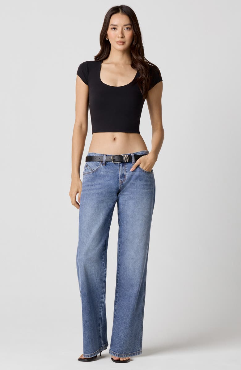 Florence by Mills Power Mesh Plunge Tee, Alternate, color, Black