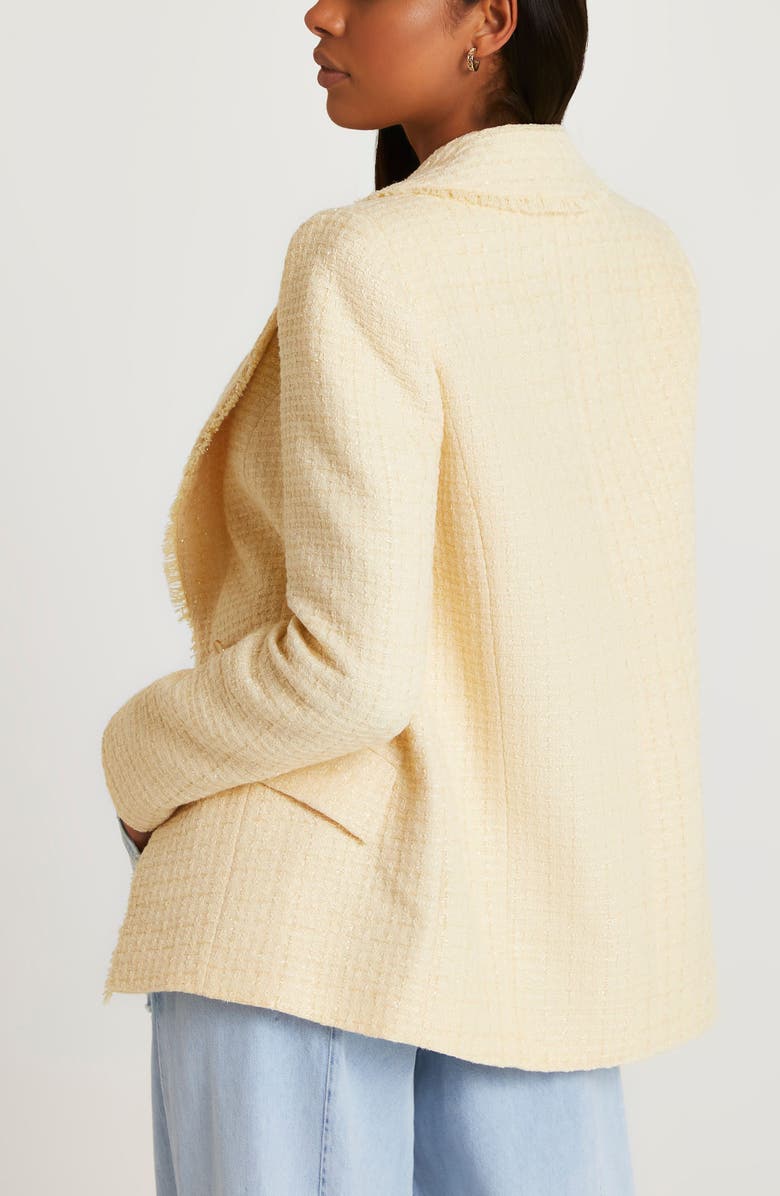 River Island Edge to Edge Double Breasted Boucle Blazer, Alternate, color,