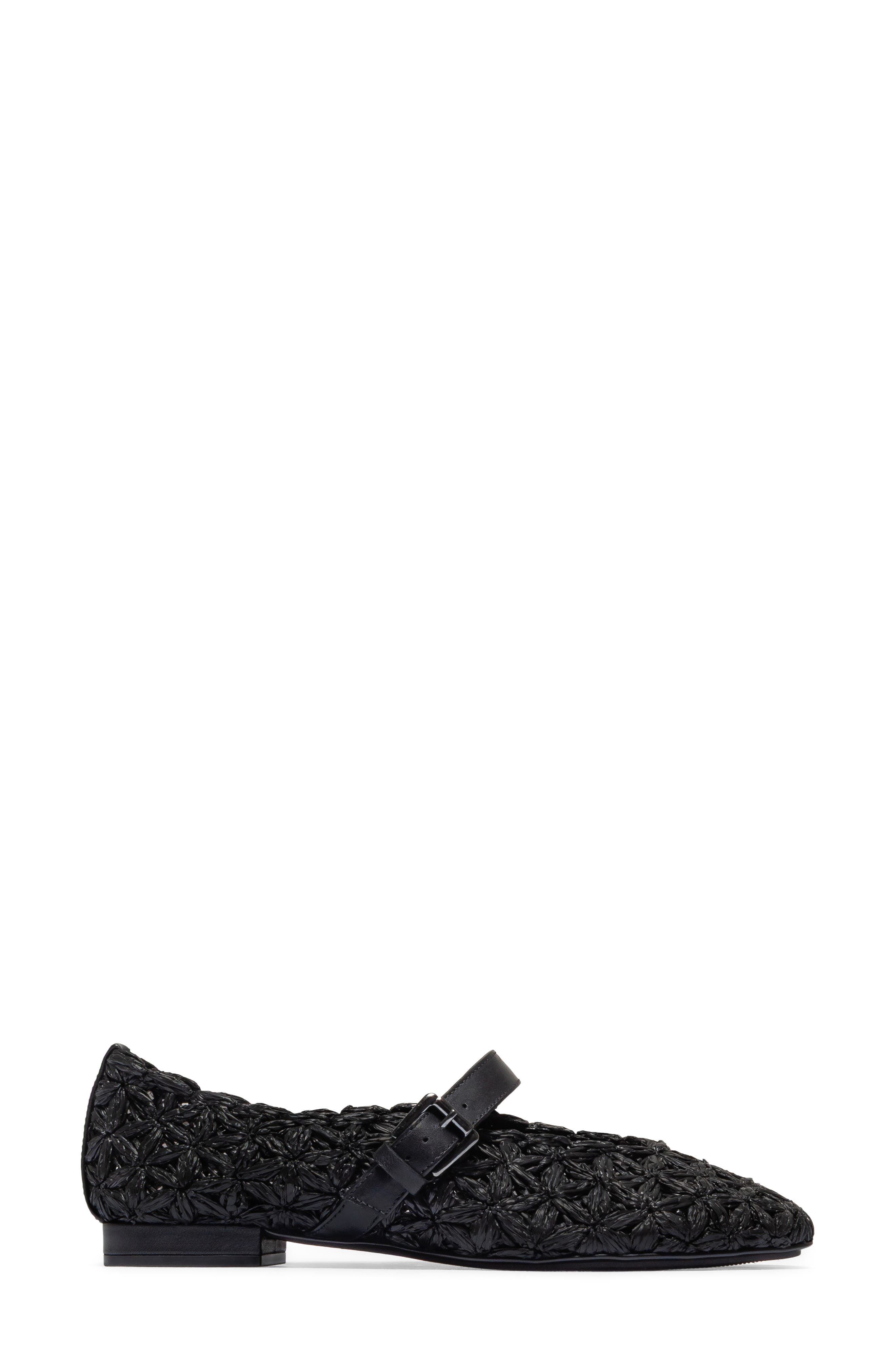 Borden Raffia Mary Jane Flat, Alternate, color, BLACK FLOWER RAFFIA