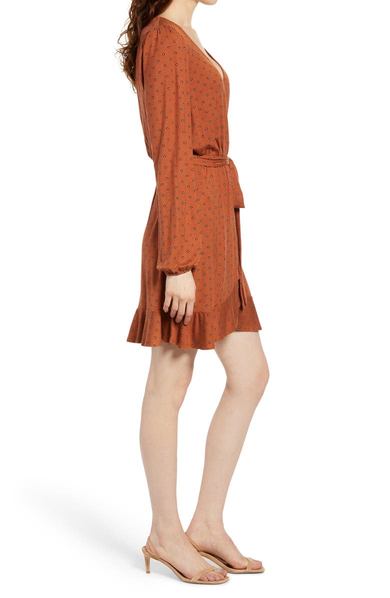 BP. Long Sleeve Wrap Minidress, Alternate, color, 