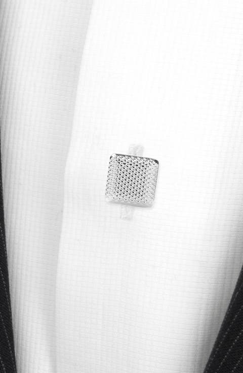 Men's Set of 5 Textured Square Shirt Studs