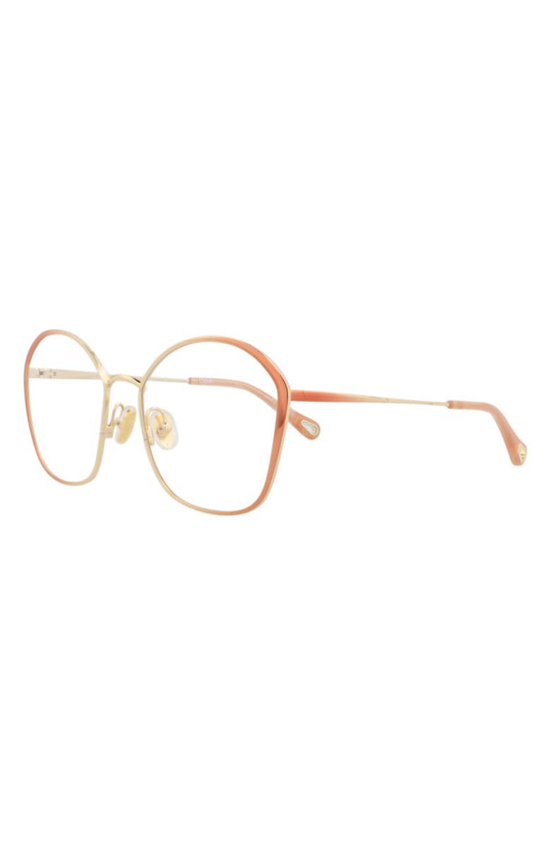 Chloé 53mm Round Optical Glasses, Alternate, color, Nude Nude Transparent