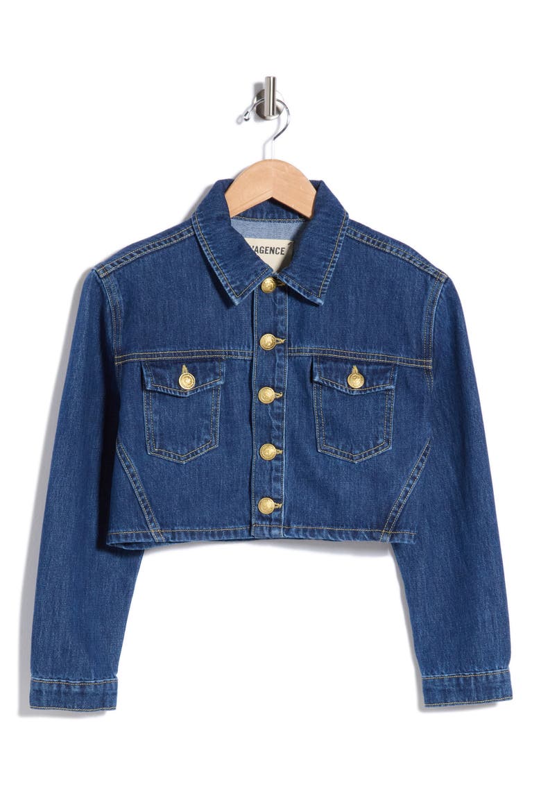 Genevie Crop Denim Jacket, Alternate, color, CONWAY