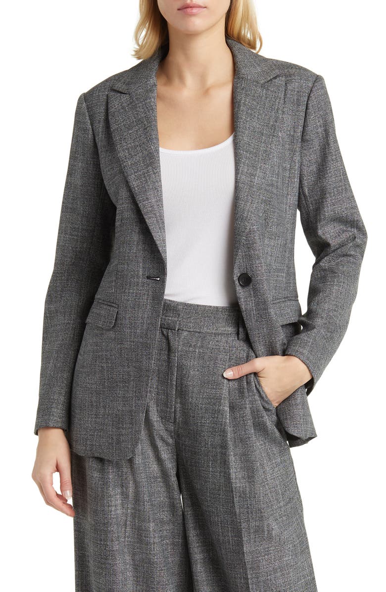 Nordstrom Textured One-Button Blazer, Main, color, 
