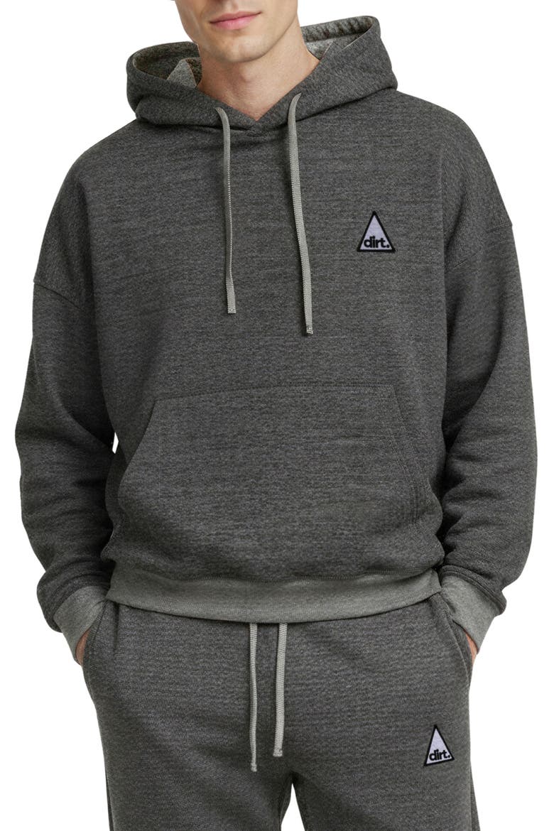 Oversize Textured Cotton Interlock Hoodie, Main, color, GREY
