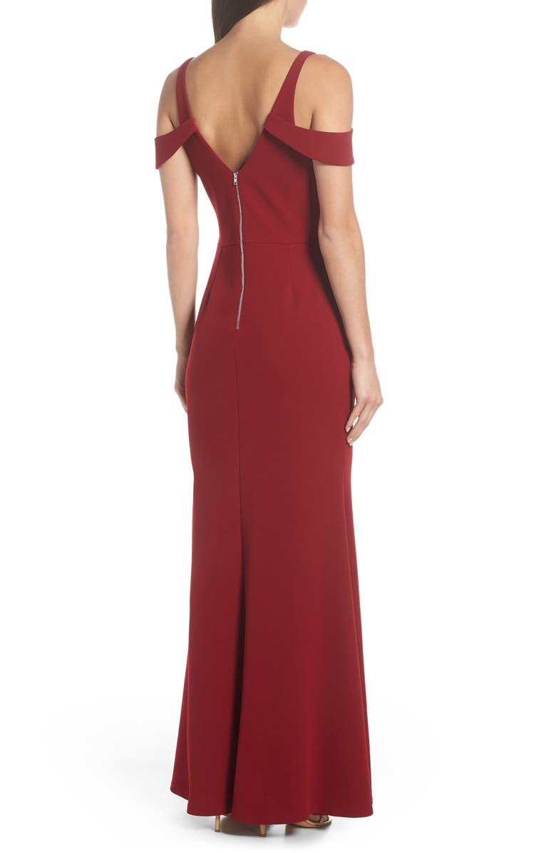 Sequin Hearts Scuba Crepe Cold Shoulder Evening Dress, Alternate, color, 