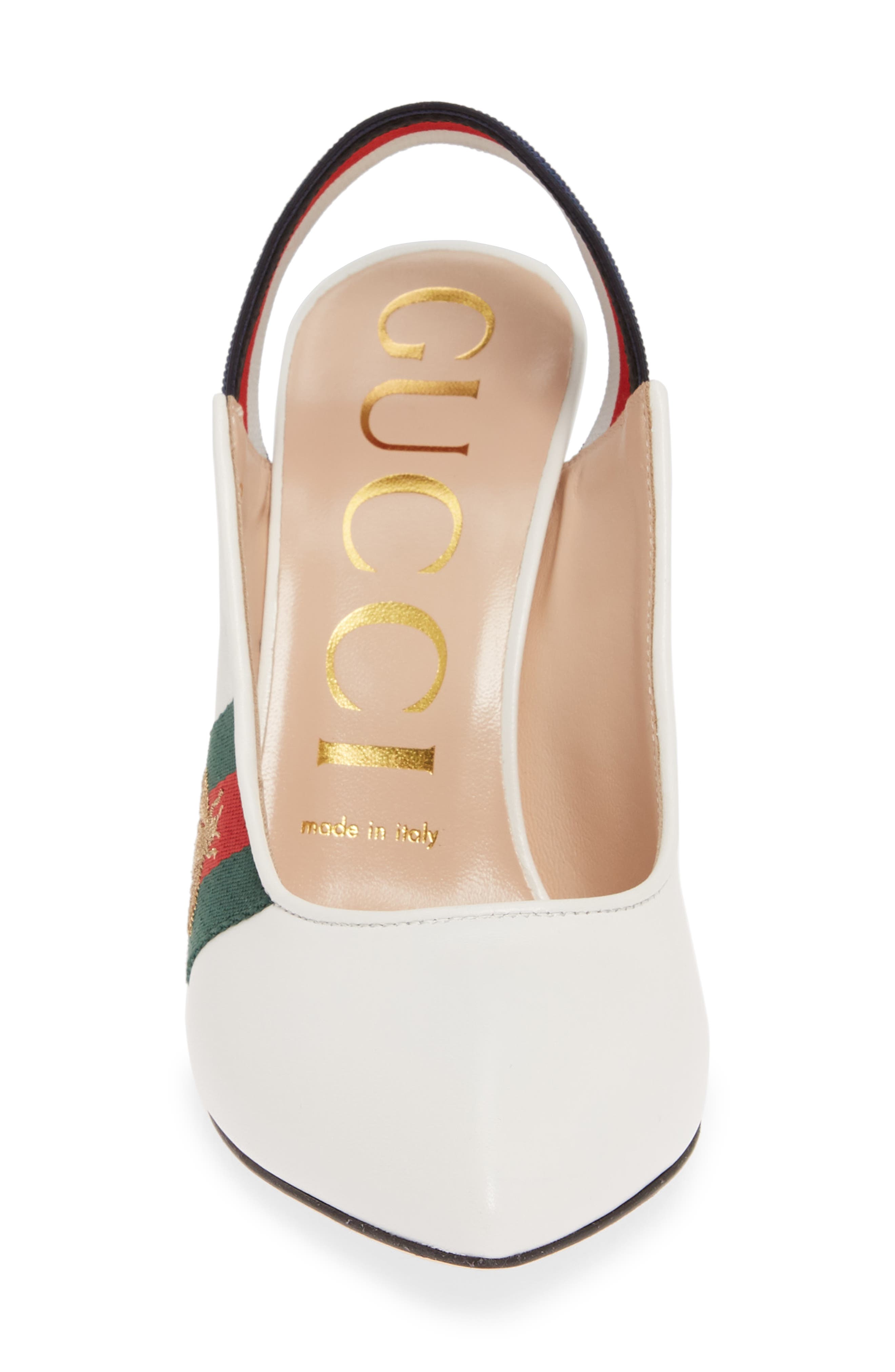 Gucci Sylvie Bee Slingback Pump, Alternate, color, 