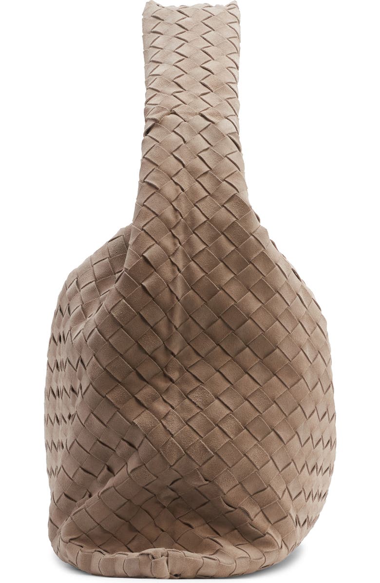 Bottega Veneta Large Hop Intrecciato Suede Hobo Bag, Alternate, color, 1550 Mastice-M Brass