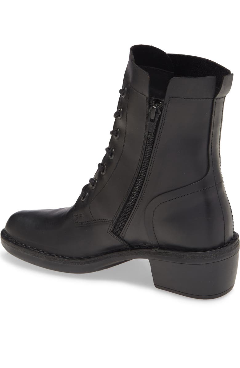 Fly London Milu Lace-Up Leather Boot, Alternate, color, Black Leather