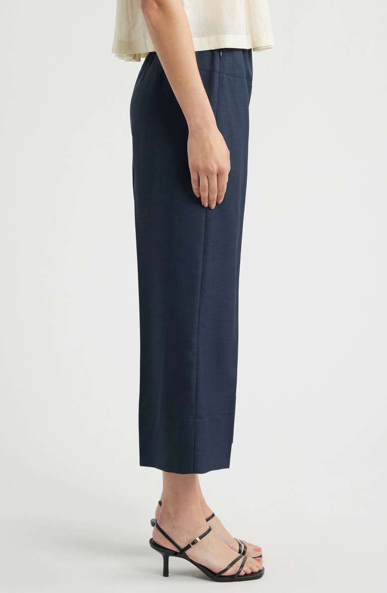 Theory City Twill Crop Wide Leg Pants, Alternate, color, Nocturne Navy