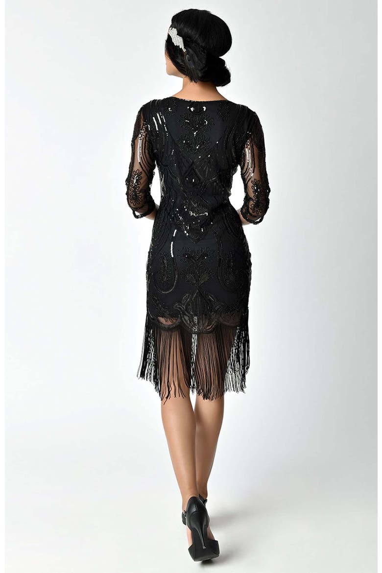 1920s Margaux Flapper Dress, Alternate, color, Black