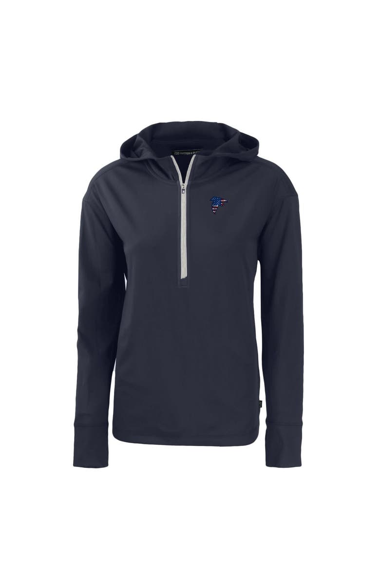 Cutter & Buck Women's Cutter & Buck Navy Atlanta Falcons Daybreak Eco Recycled Half-Zip Hoodie, Alternate, color,