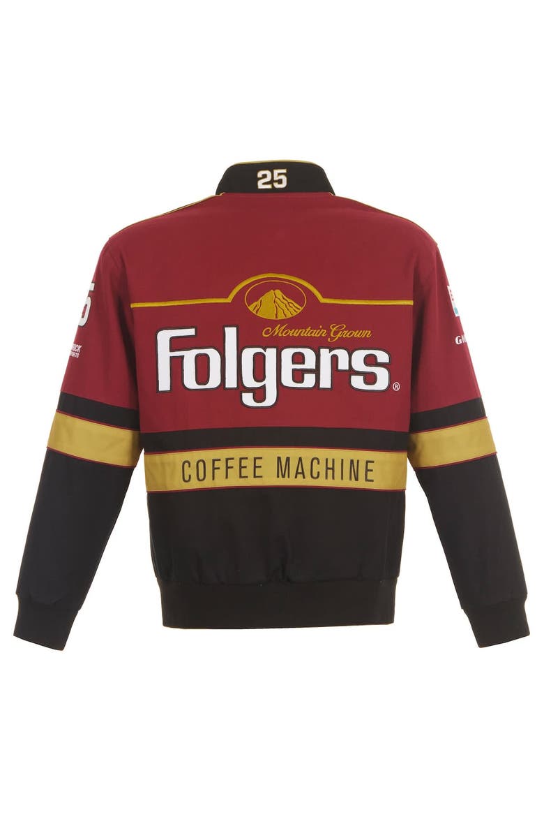 Men's JH Design  Maroon/Black Tim Richmond Folgers Twill Uniform Full-Snap Jacket, Alternate, color, Maroon