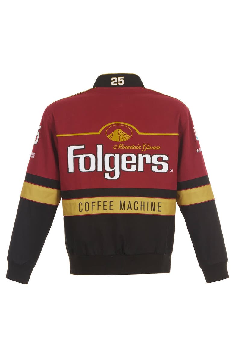 JH DESIGN Men's JH Design  Maroon/Black Tim Richmond Folgers Twill Uniform Full-Snap Jacket, Alternate, color, Maroon