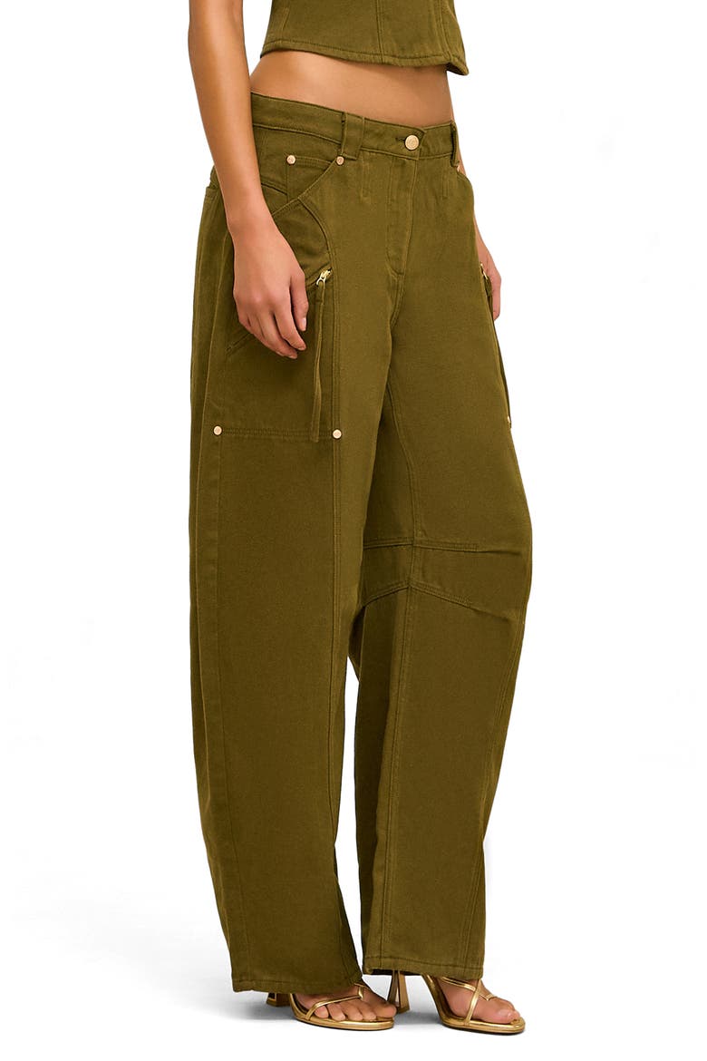 Sigrid Twill Barrel Leg Pants, Alternate, color, ROSEMARY