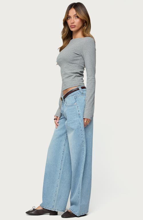 Edikted Rivka Straight Leg Jeans In Blue