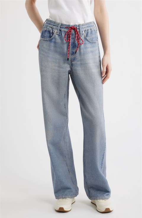 rb Miramar Pull-On Wide Leg Cotton Terry Sweatpant Jeans