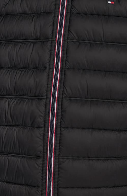 Tommy Hilfiger Packable Faux Down Vest In Black