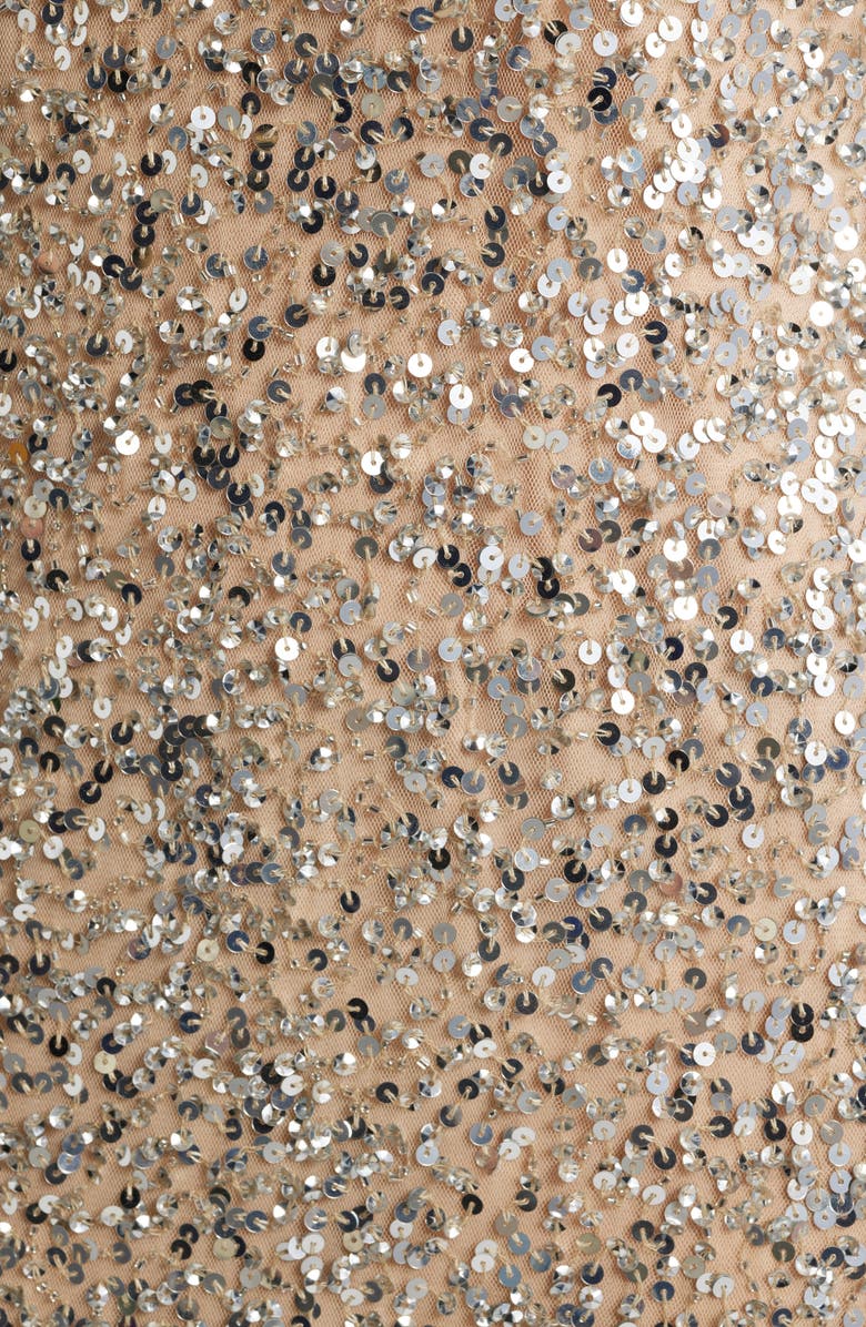 Pisarro Nights Beaded Cold Shoulder Cocktail Dress, Alternate, color, Blush