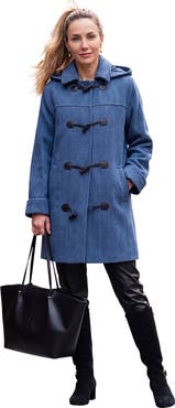 Jessica London Hooded Toggle Wool Coat
