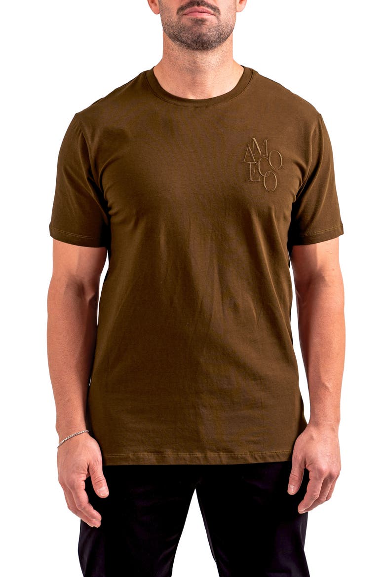 Resistance Logo Embroidered T-Shirt, Main, color, BROWN