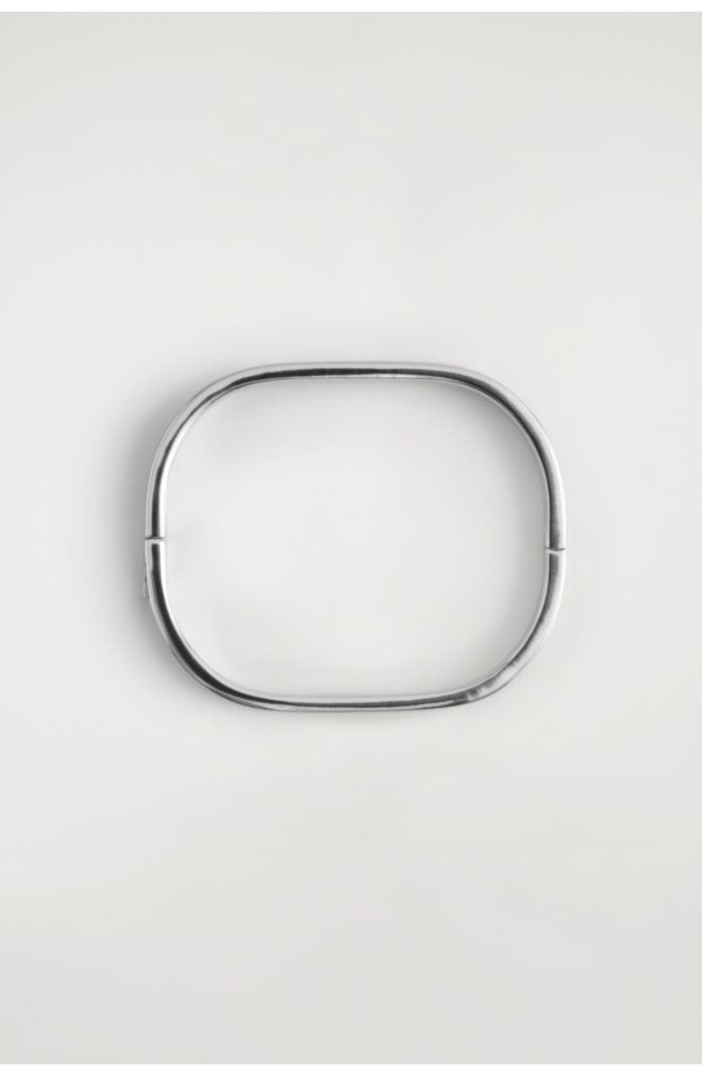 COS Curved Rectangular Bangle, Alternate, color, Silver
