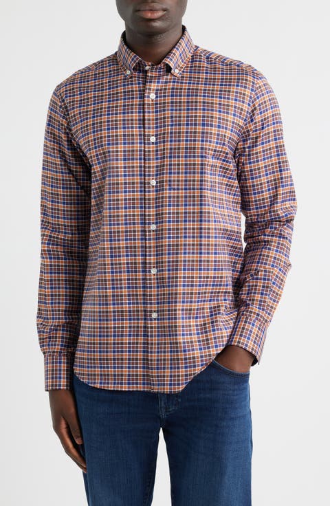 Check Prep Cotton Twill Button-Down Shirt