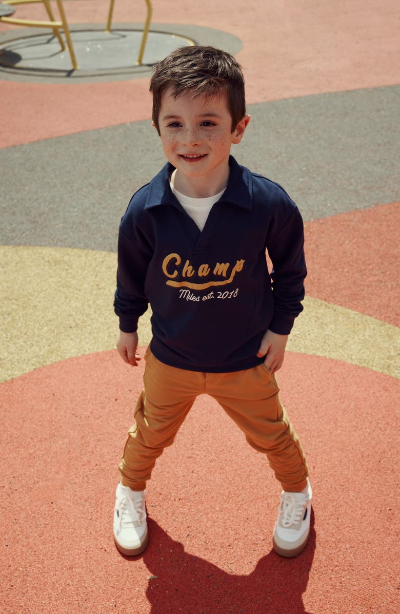 MILES THE LABEL Kids' Champion Cotton Graphic Sweatshirt, Alternate, color, Navy