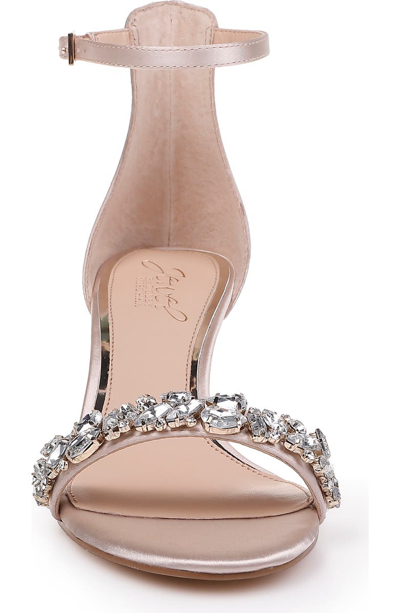 Jewel Badgley Mischka Dash Embellished Halo Strap Sandal, Alternate, color, Champagne Satin