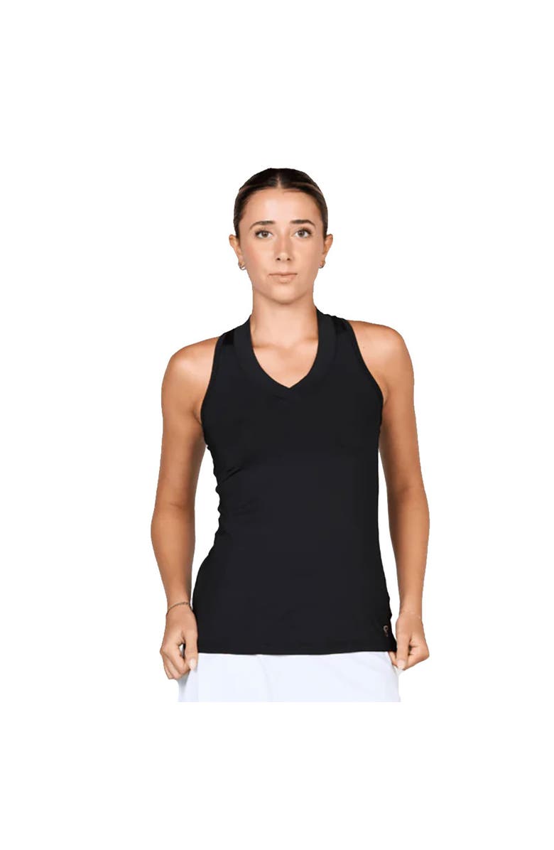 Sofibella UV Colors Racerback Womens Tennis Tank Top, Main, color, Black