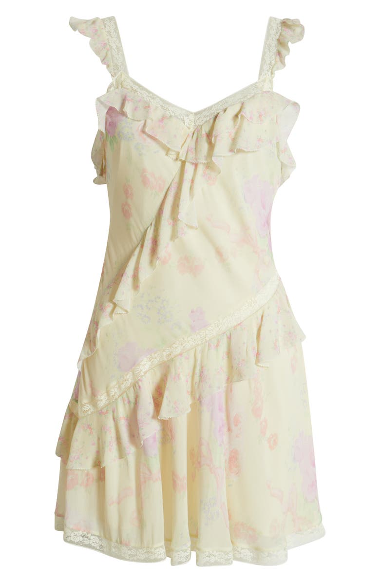 LoveShackFancy Serima Floral Ruffle Minidress, Alternate, color,