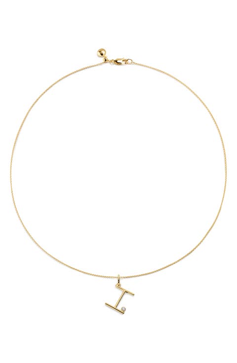 Diamond Initial Pendant Necklace