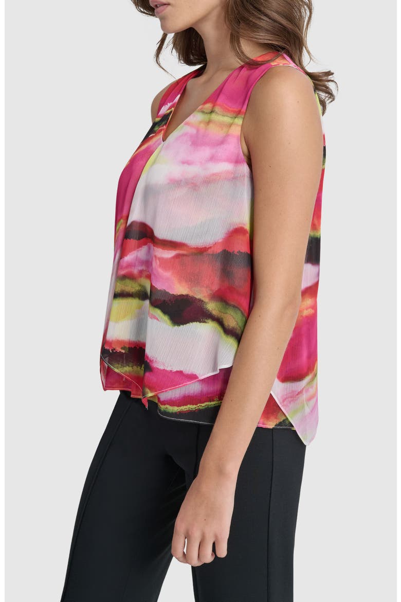 Printed Sleeveless Chiffon Top, Alternate, color, MULTI GEODE