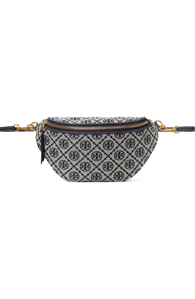 Tory Burch T Monogram Jacquard Belt Bag, Main, color, Tory Navy