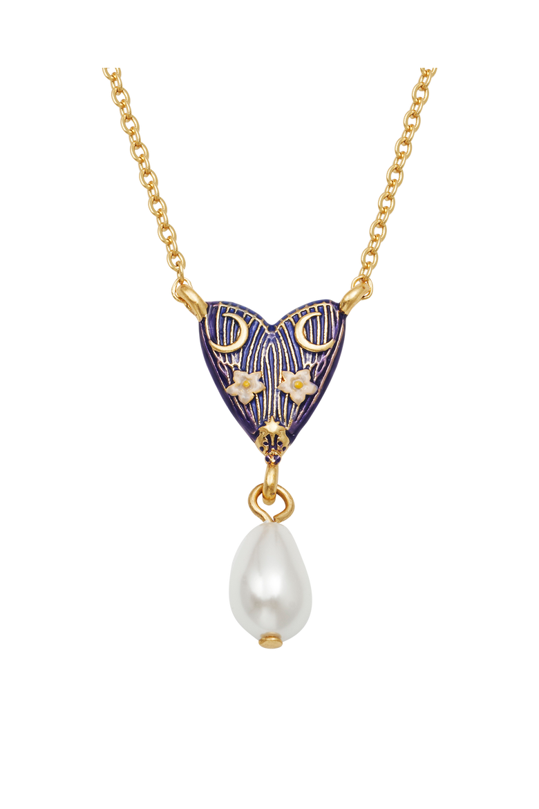 Jasmine Moon Butterfly & Pearl Necklace, Main, color, Gold