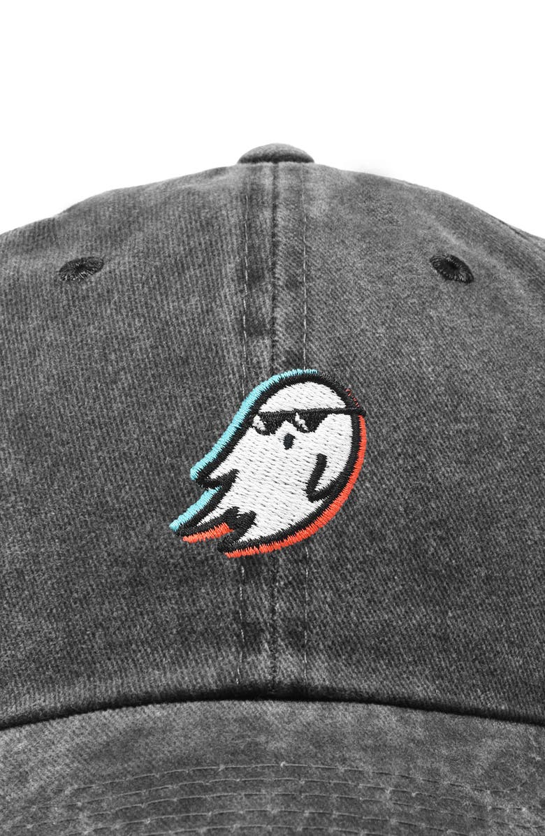 Dalix Ghost Life Embroidered Casual Cap, Alternate, color, Washed Black