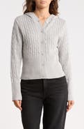 Madden Girl Cable Hoodie Cardigan