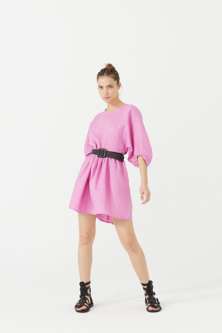 Alcala Linen Dress, Alternate, color, Petunia Pink