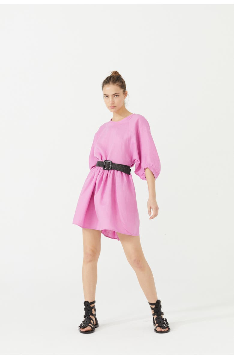 LANHTROPY Alcala Linen Dress, Alternate, color, Petunia Pink