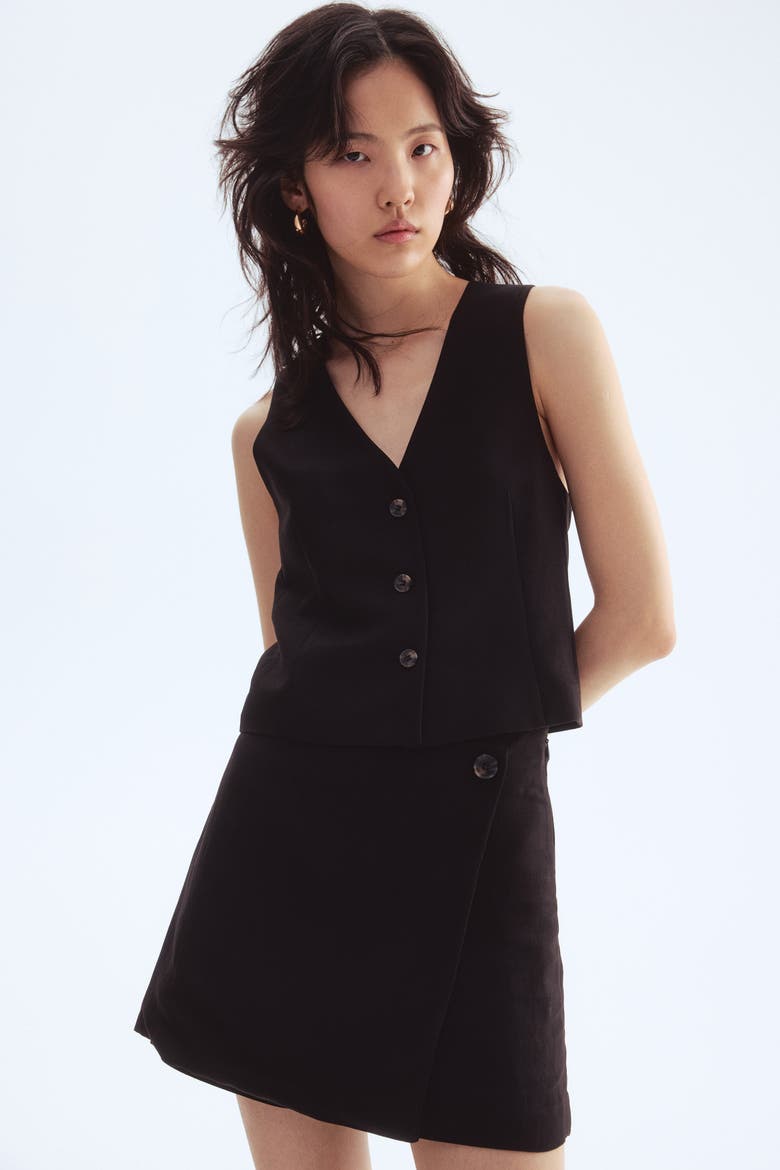 Short Waistcoat, Alternate, color, Black