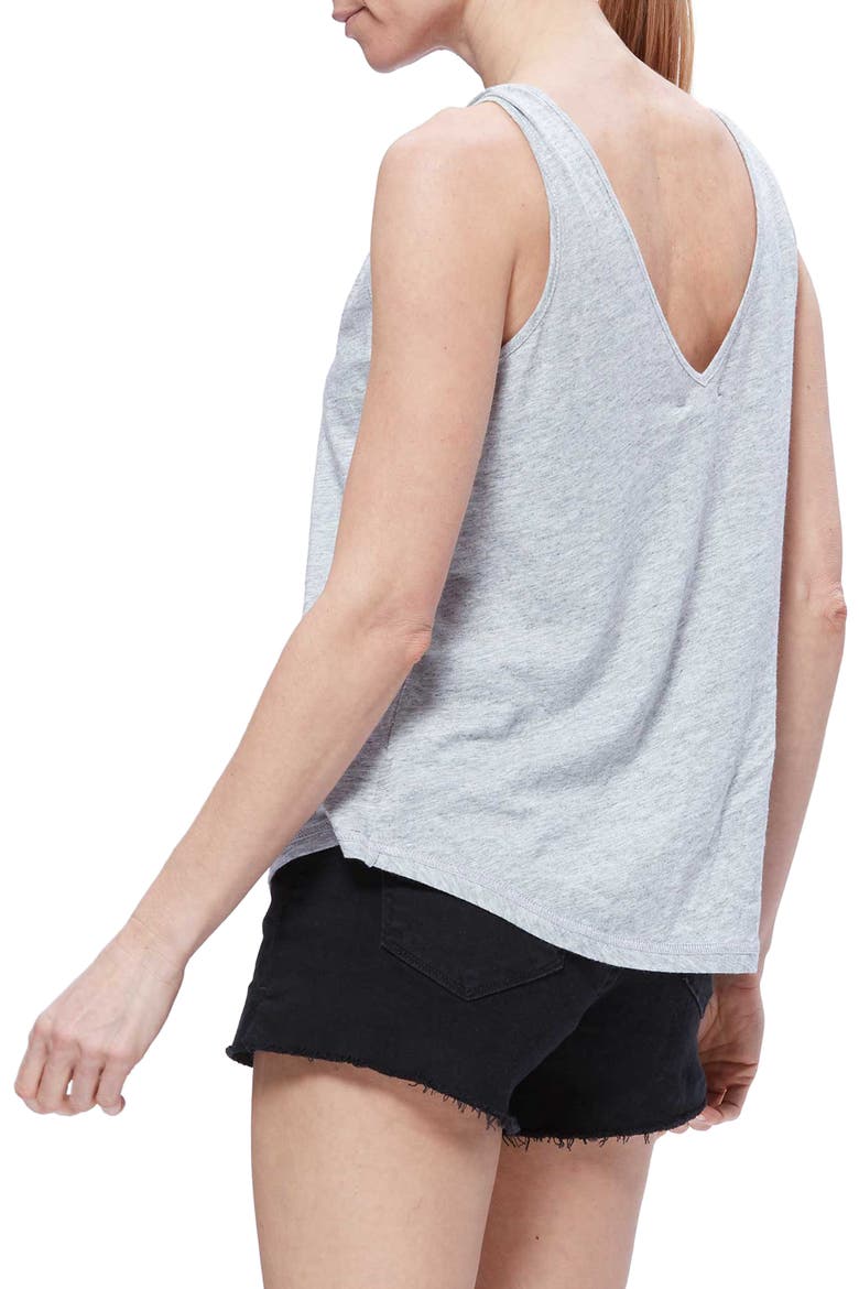 Rylen Knot Shoulder Cotton Blend Tank, Alternate, color, HTHRGREY