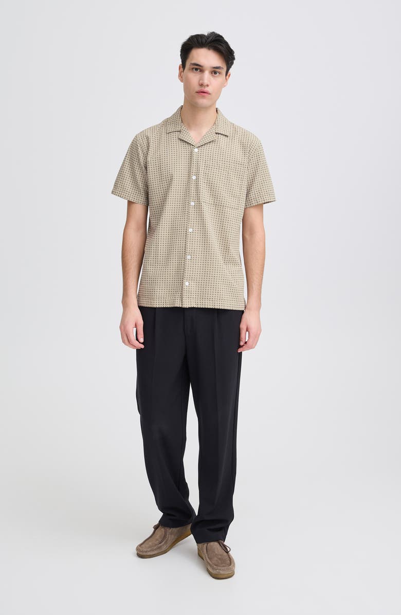 CASUAL FRIDAY Short Sleeve Cotton Button-Up Shirt, Alternate, color, Island Fossil