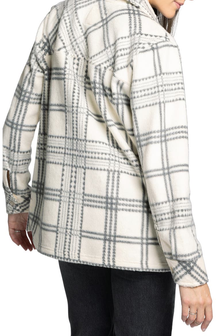 Santa Fe Plaid Fleece Shirt Jacket, Alternate, color, TOFU/ ASH PLAID