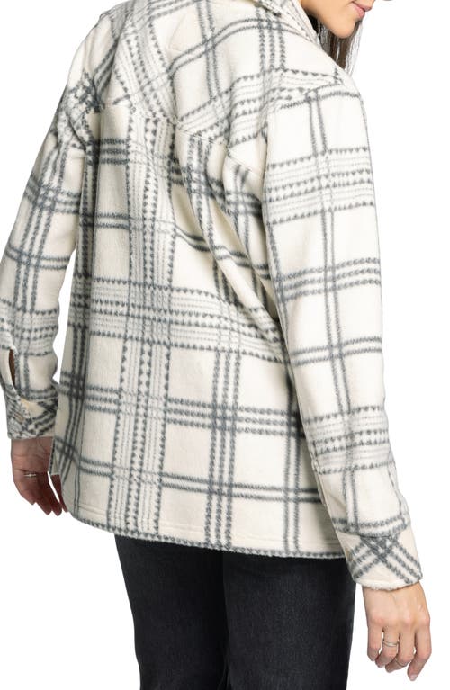 Thread & Supply Santa Fe Plaid Fleece Shirt Jacket In White