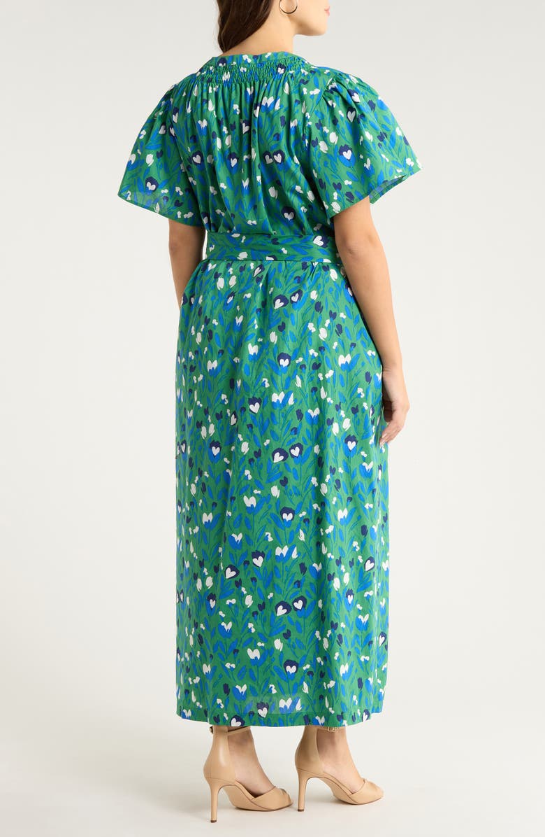 SUGARLIPS Laury Floral Print Belted Dress, Alternate, color, Kelly-Multi