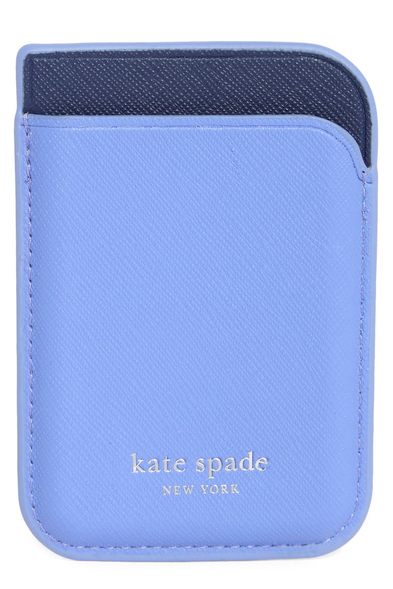 Magnetic Leather Card Case, Main, color, DARK PERIWINKLE MULT