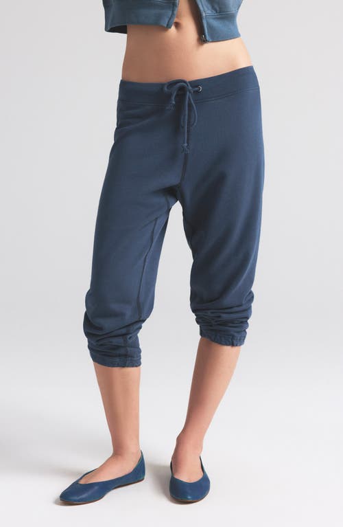 Skims Lightweight Fleece Shrunken Joggers In Washed Navy